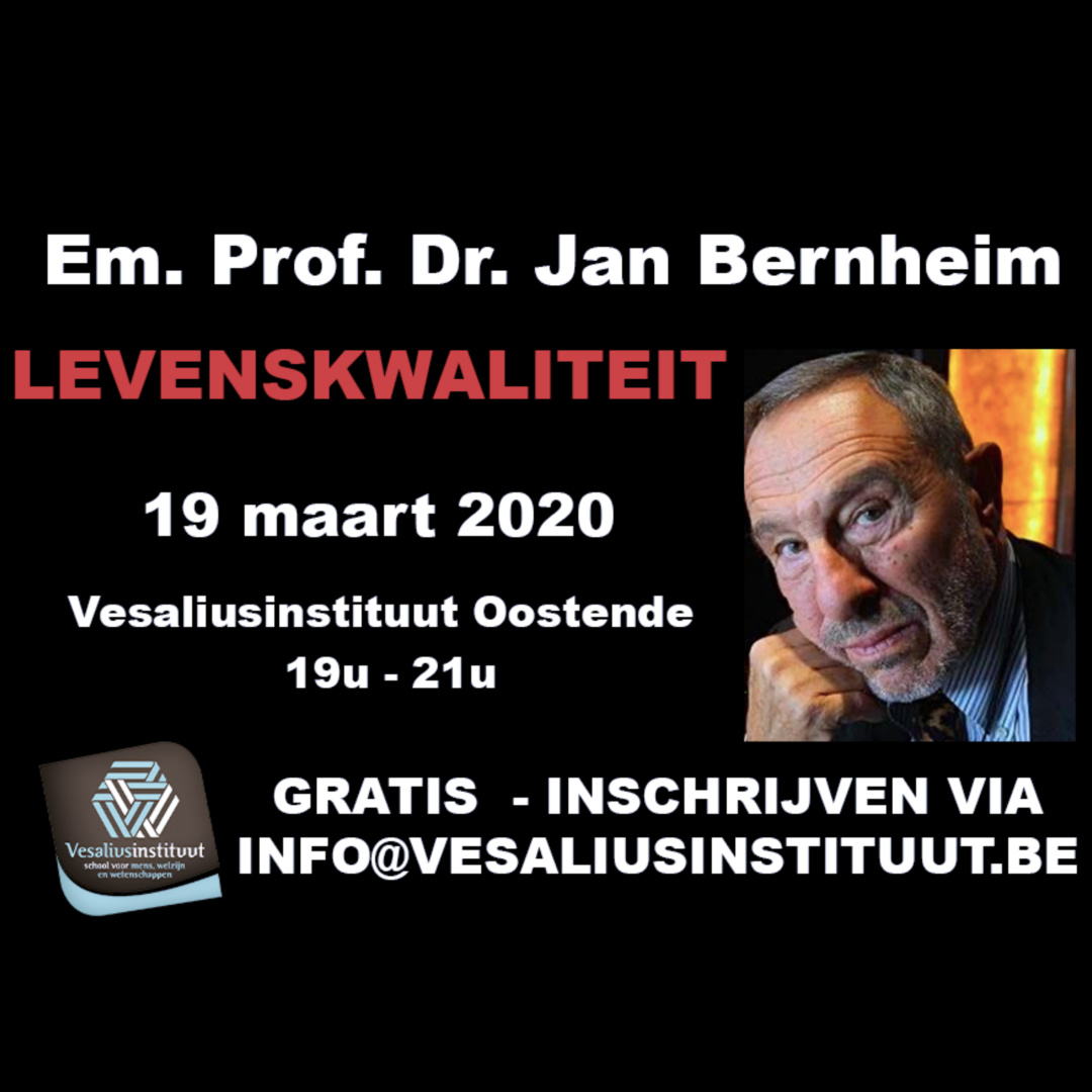 Geannuleerd: Lezing levenskwaliteit door Em. Prof. Dr. Jan Bernheim